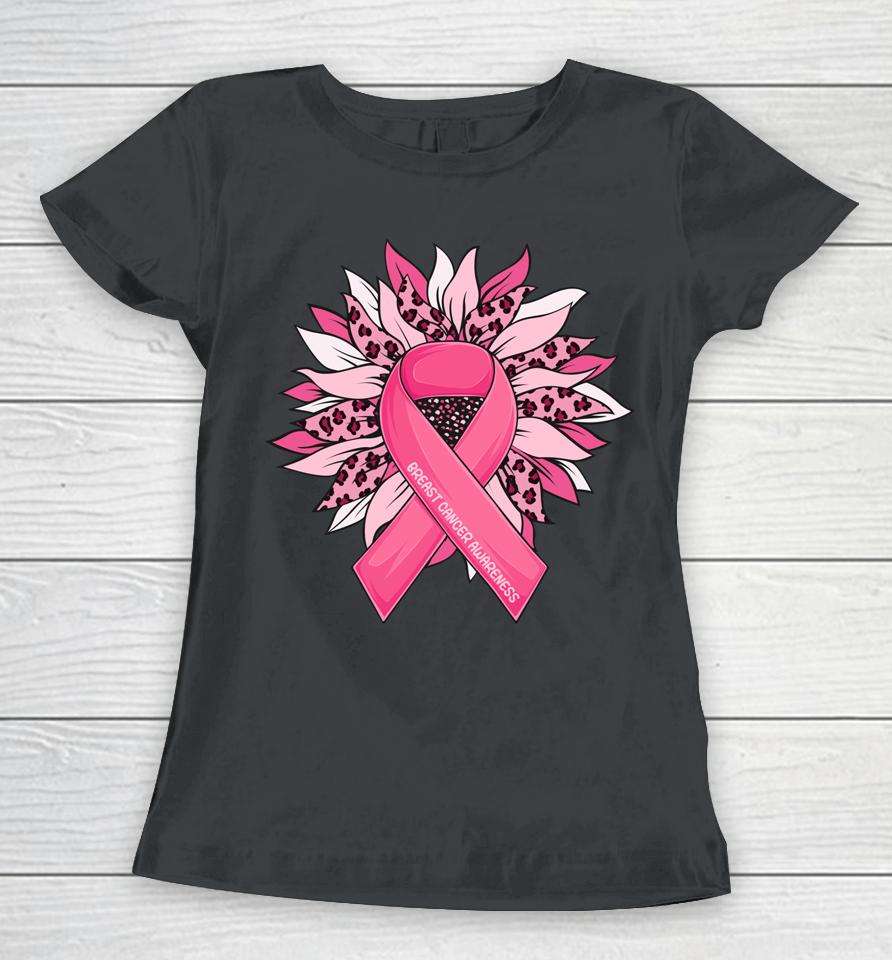 Breast Cancer  Sunflower Breast Cancer Awareness Women T-Shirt