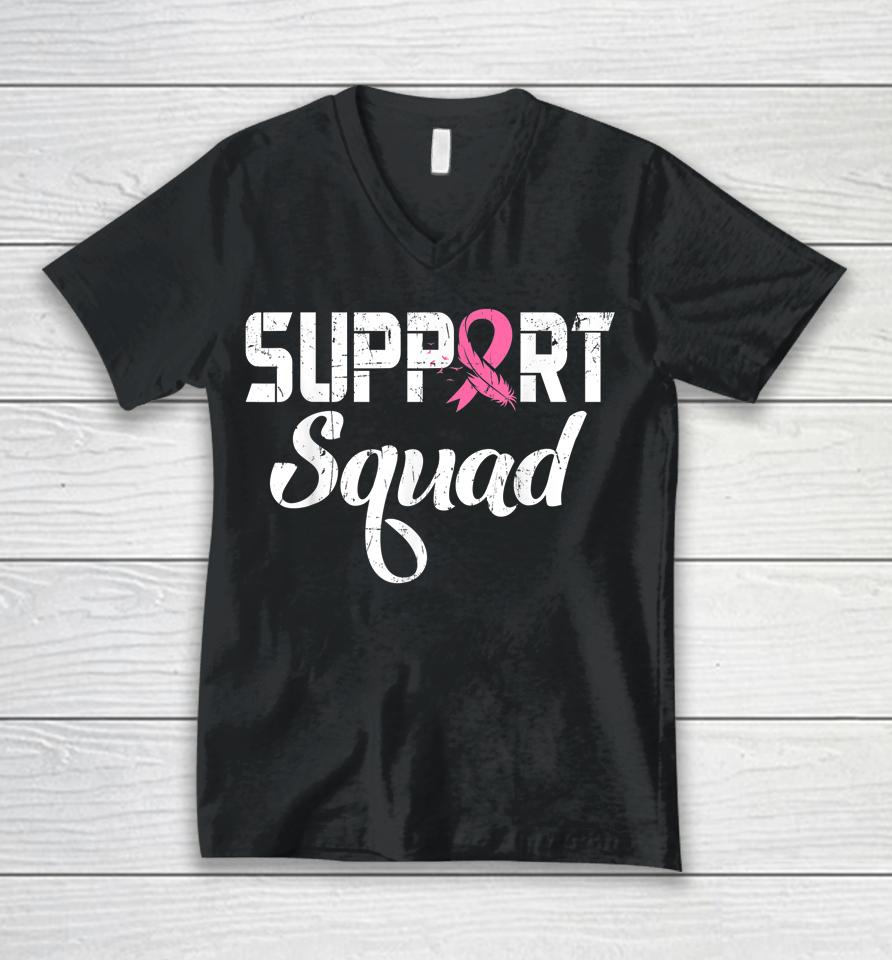 Breast Cancer Warrior Support Squad Breast Cancer Awareness Unisex V-Neck T-Shirt