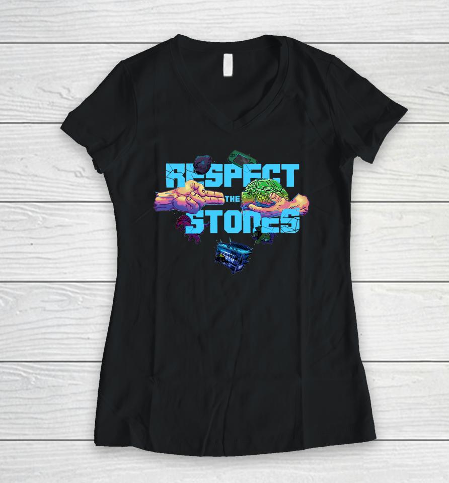 Bri4Nf Respect The Stones Women V-Neck T-Shirt