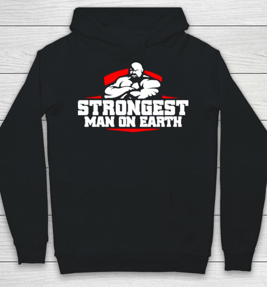 Brian Shaw Wearing Strongest Man On Earth Hoodie