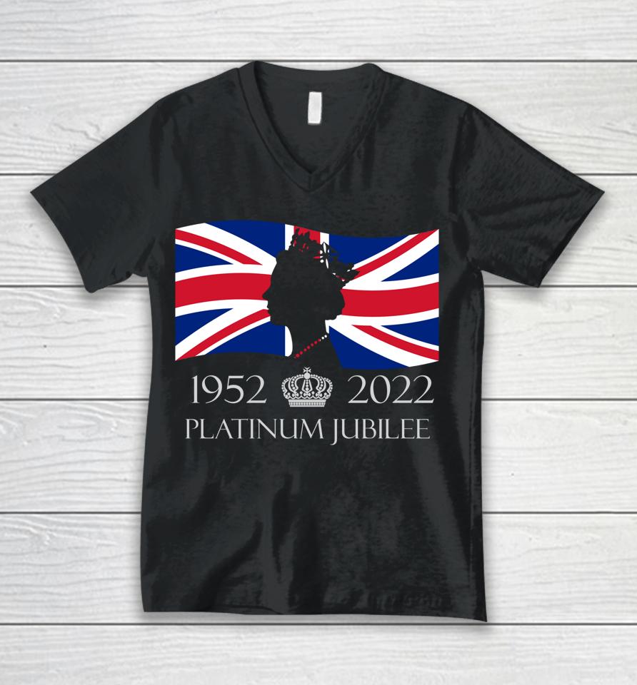 British Queen Monarchy 70Th Anniversary Platinum Jubilee Unisex V-Neck T-Shirt