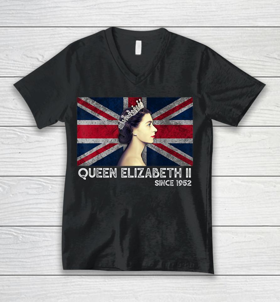 British Queen Platinum Jubilee 70Th Anniversary Unisex V-Neck T-Shirt