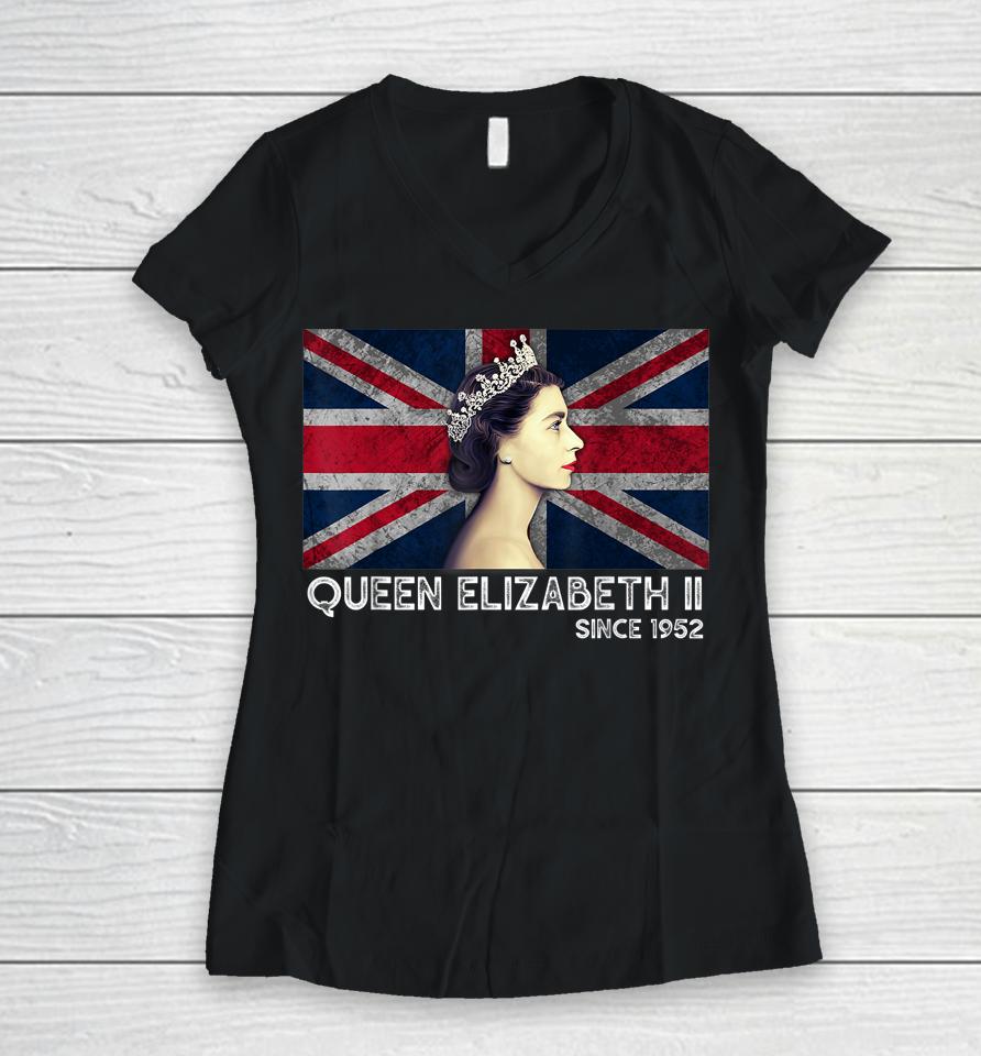 British Queen Platinum Jubilee 70Th Anniversary Women V-Neck T-Shirt