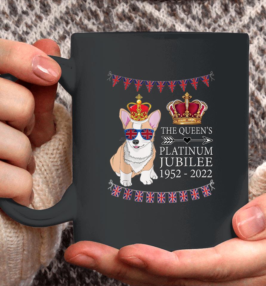 British Queen Platinum Jubilee Souvenir Union Jack Corgi Coffee Mug