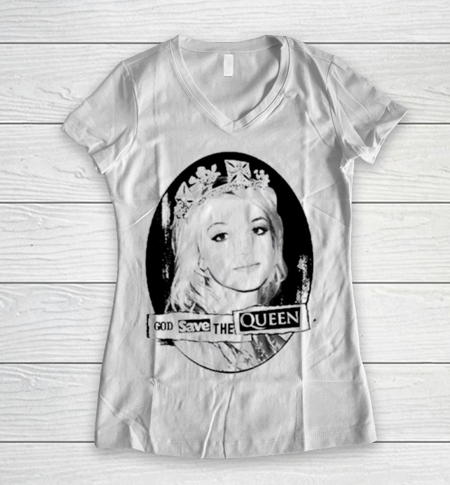 Britney God Save The Queen Women V-Neck T-Shirt