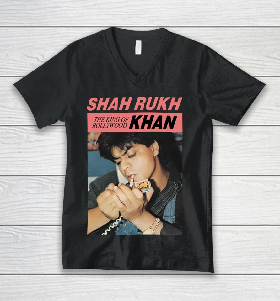 Brndnstrssng Shah Rukh Khan The King Of Bollyhood Unisex V-Neck T-Shirt