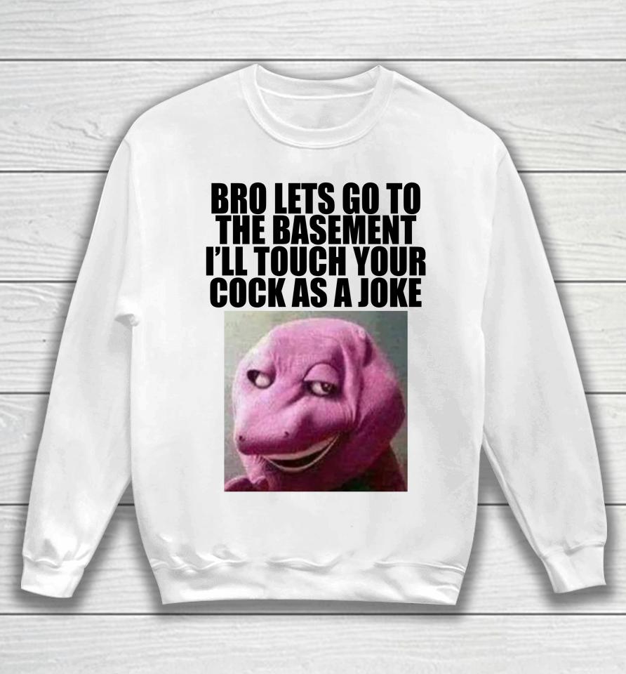Bro Lets Go To The Basement I'll Touch Your Cock As A Joke Sweatshirt