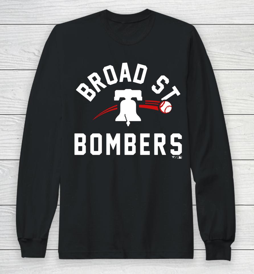 Broad Street Bombers Philadelphia Phillies Paint The Black Long Sleeve T-Shirt