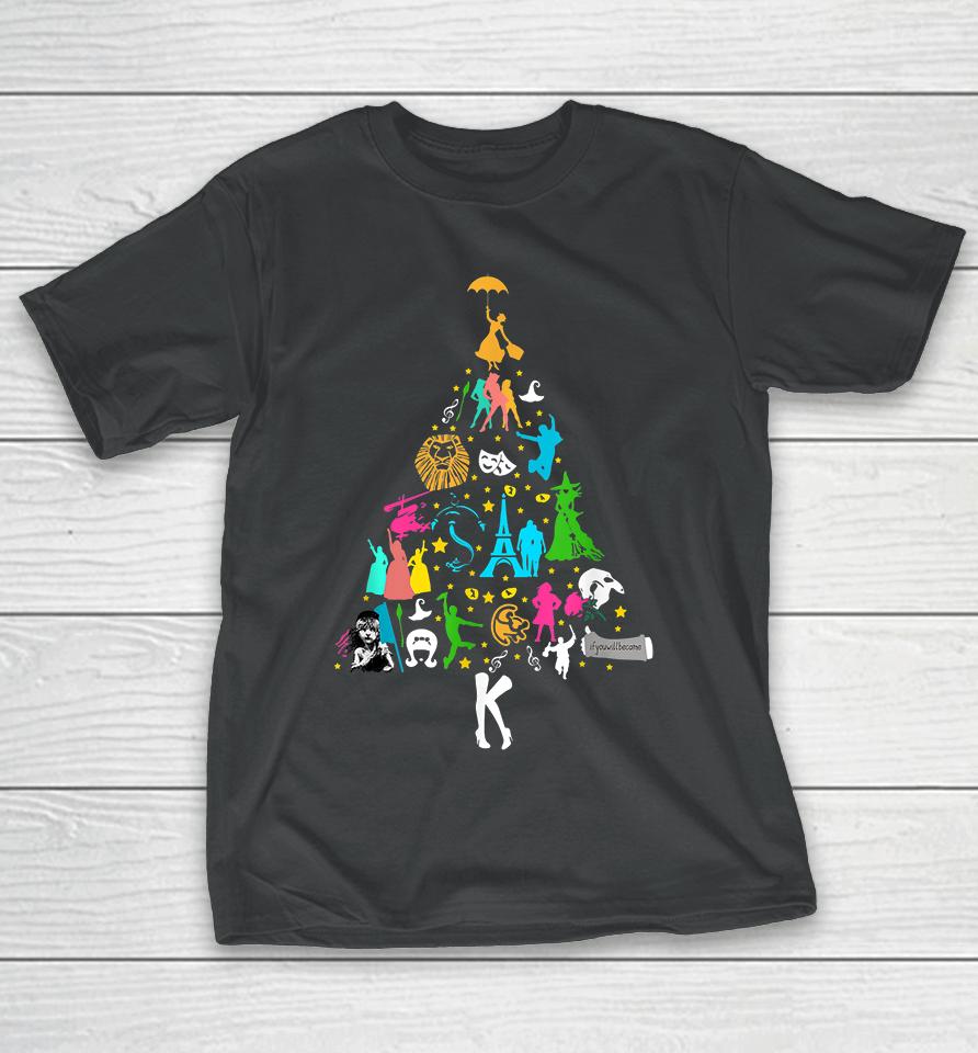 Broadway Musical Theatre Christmas Tree T-Shirt