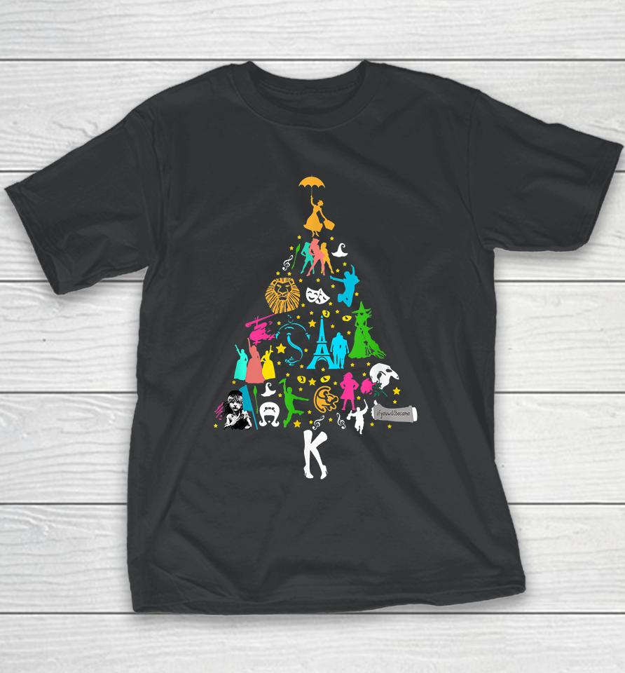 Broadway Musical Theatre Christmas Tree Youth T-Shirt