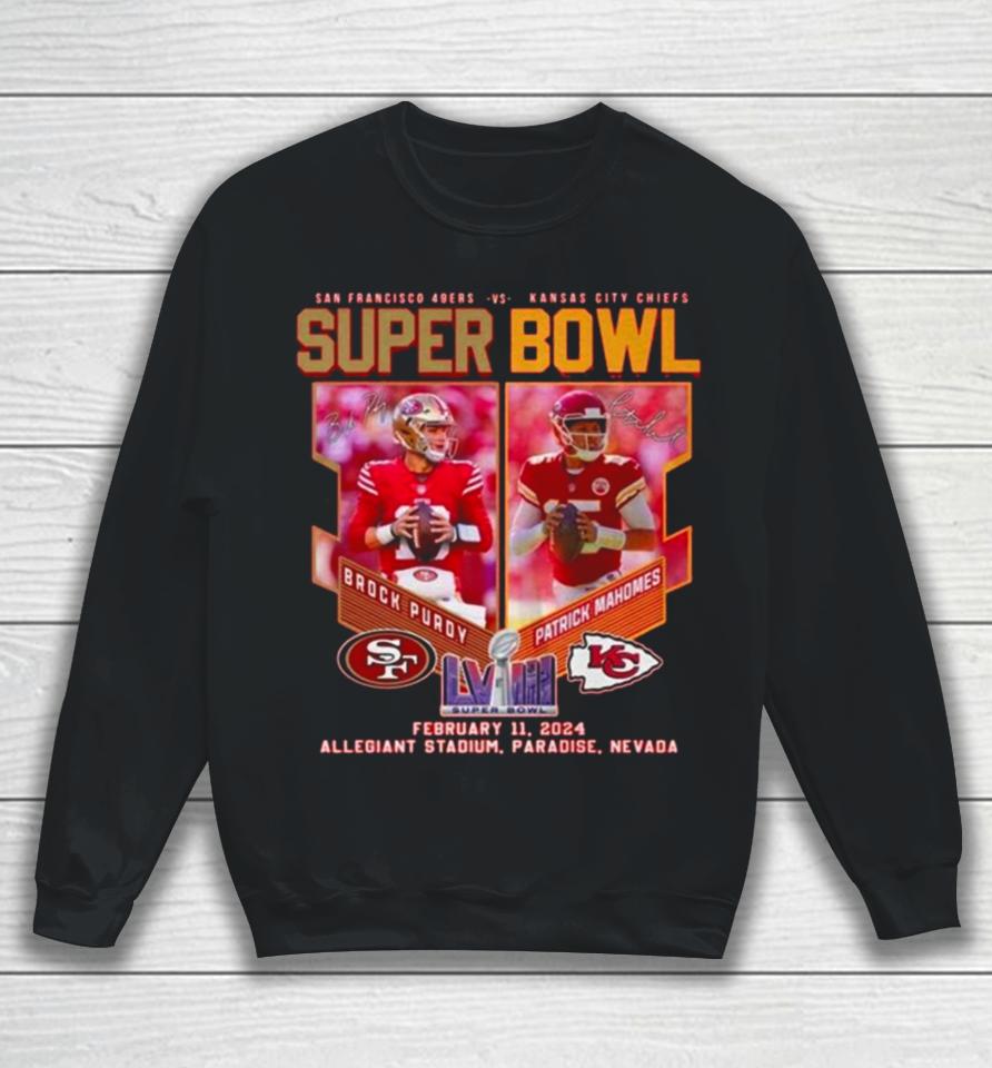 Brock Purdy 49Ers Vs Patrick Mahomes Chiefs Super Bowl Sweatshirt