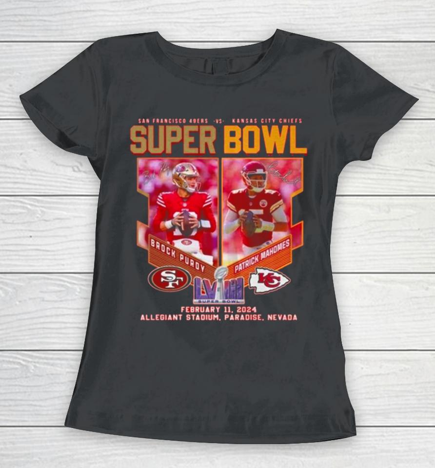 Brock Purdy 49Ers Vs Patrick Mahomes Chiefs Super Bowl Women T-Shirt