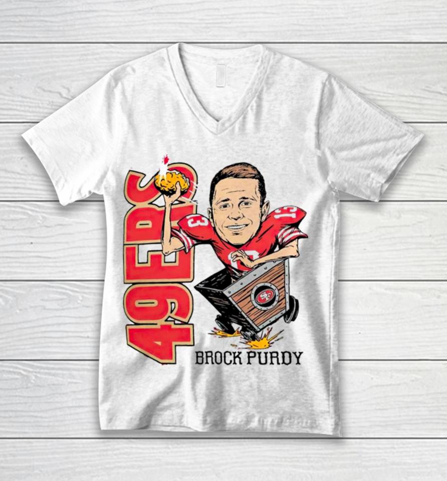 Brock Purdy San Francisco 49Ers Caricature Unisex V-Neck T-Shirt