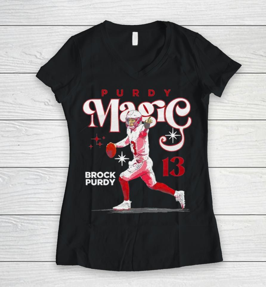 Brock Purdy San Francisco 49Ers Magic Women V-Neck T-Shirt