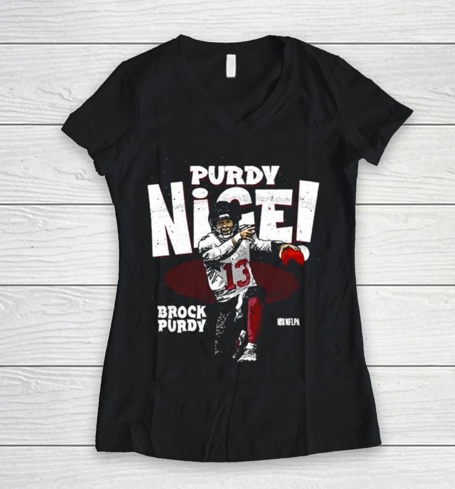Brock Purdy San Francisco Purdy Nice Women V-Neck T-Shirt