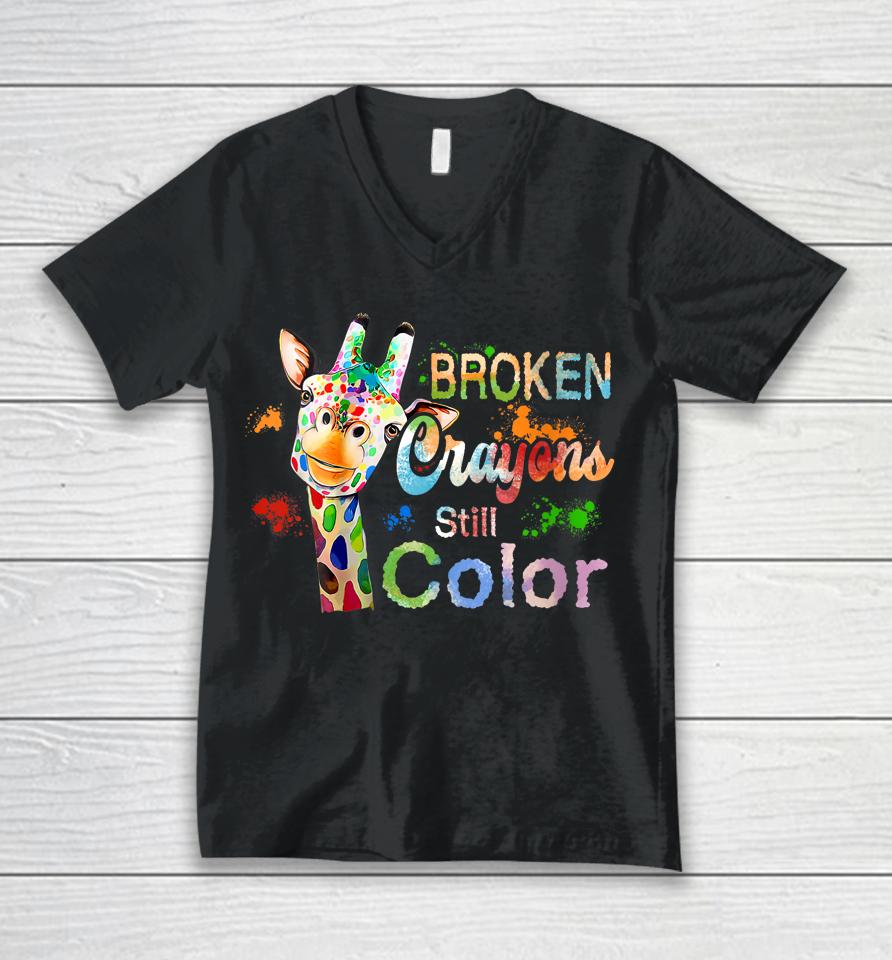 Broken Crayons Still Color Mental Health Awareness Unisex V-Neck T-Shirt