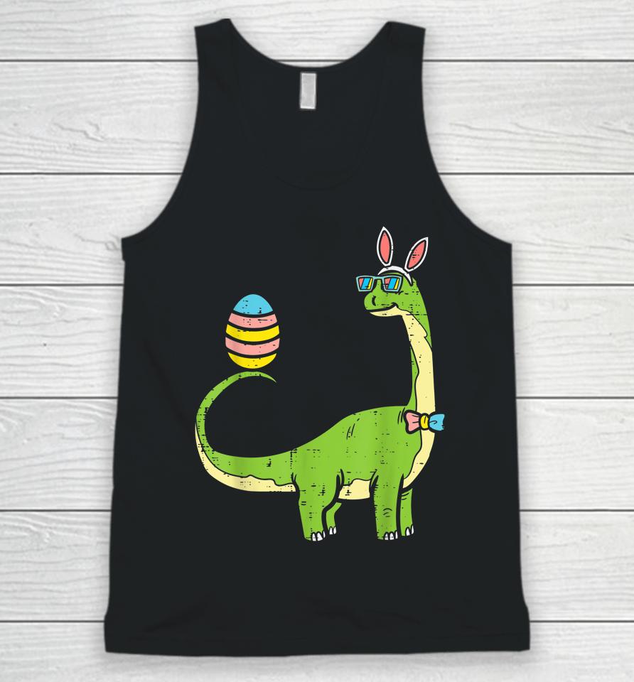 Brontosaurus Bunny Ears Egg Easter Day Dinosaur Dino Boys Easter Unisex Tank Top