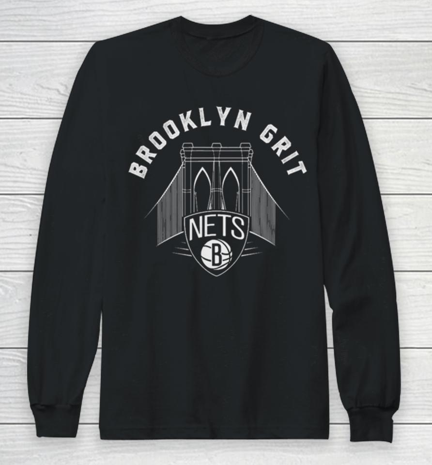 Brooklyn Nets Logo Half Court Offense Long Sleeve T-Shirt