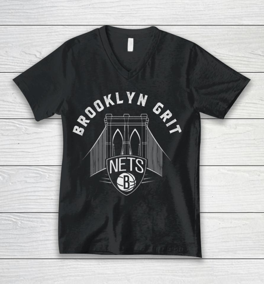 Brooklyn Nets Logo Half Court Offense Unisex V-Neck T-Shirt