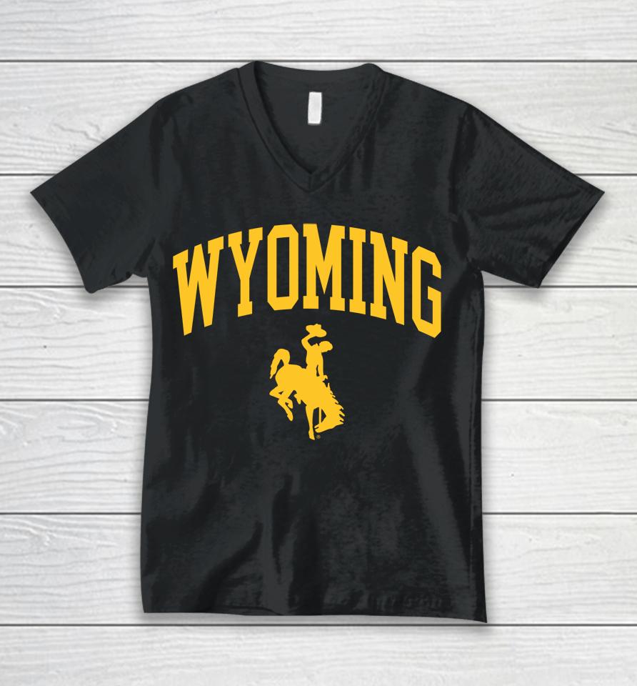 Brown And Gold Outlet Wyoming Cowboys Traditional Unisex V-Neck T-Shirt