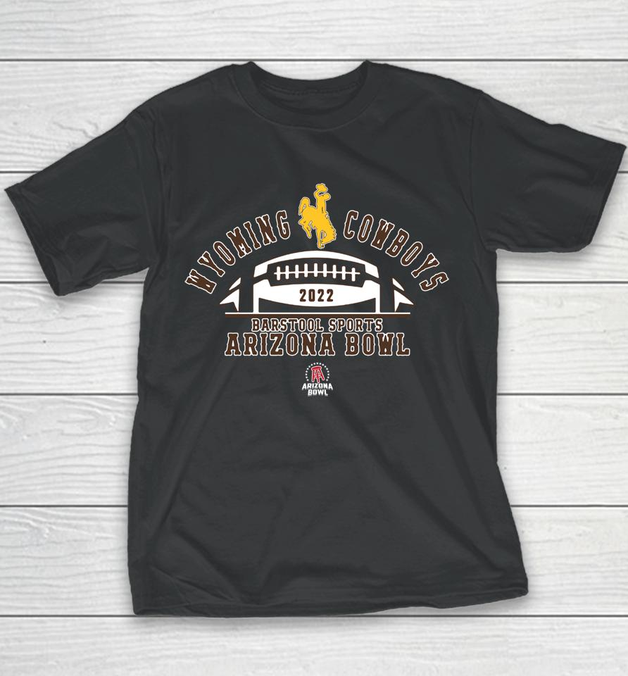 Brown And Gold Shop 2022 Wyoming Cowboys Barstool Sports Arizona Bowl Youth T-Shirt