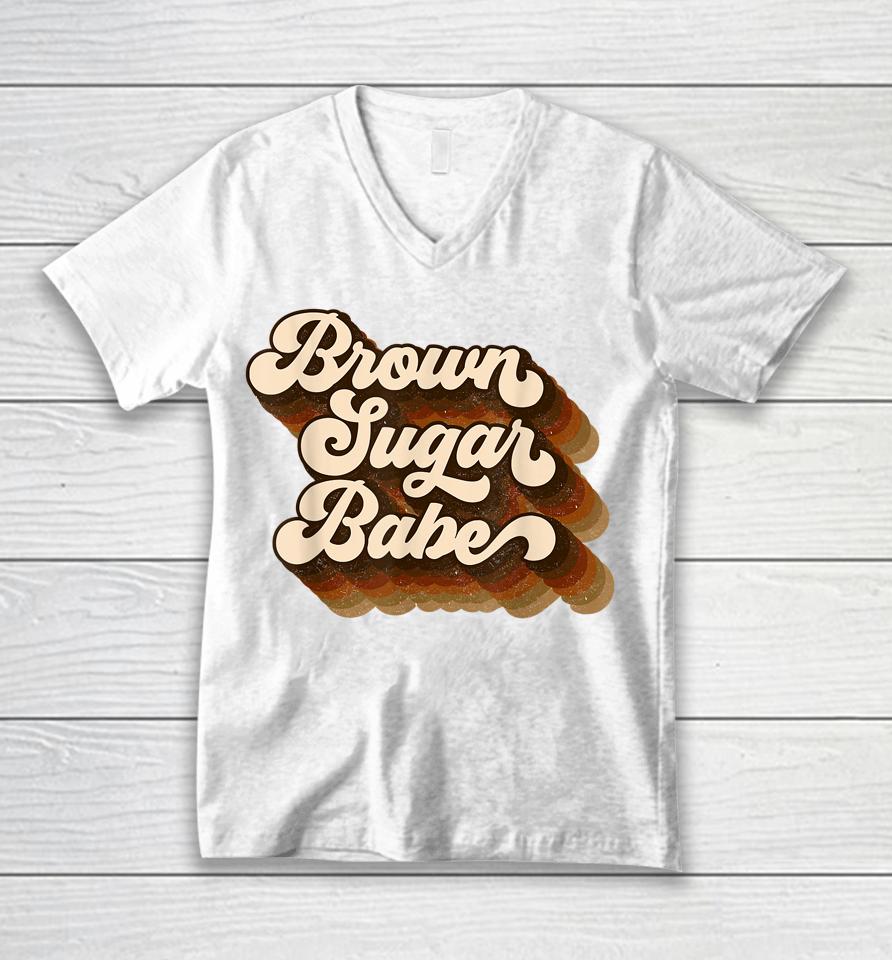 Brown Sugar Babe Afro Queen Black Pride Melanin Unisex V-Neck T-Shirt
