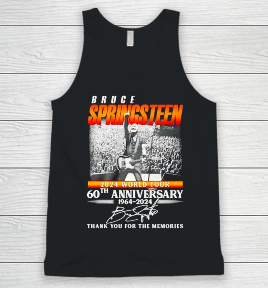 Bruce Springsteen 2024 World Tour 60Th Anniversary 1964 2024 Thank You For The Memories Signature Unisex Tank Top