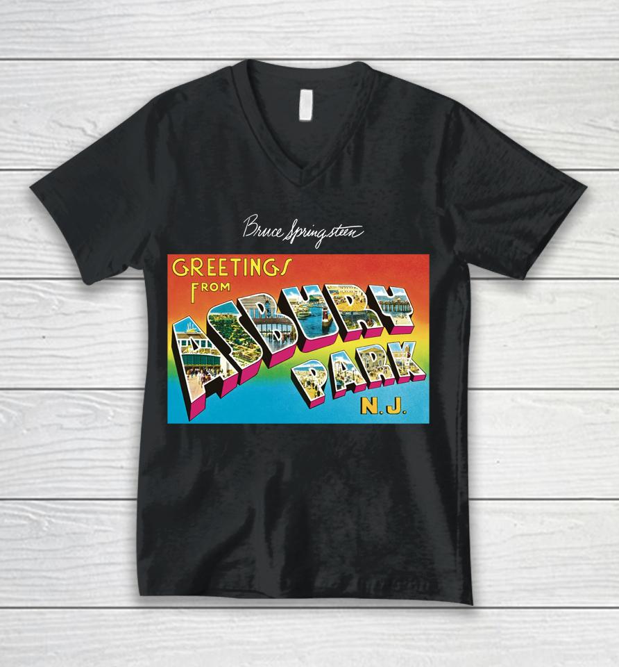 Bruce Springsteen Asbury Park Unisex V-Neck T-Shirt