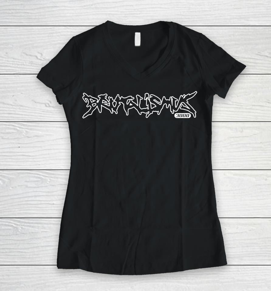 Brutalismus 3000 Logo Women V-Neck T-Shirt