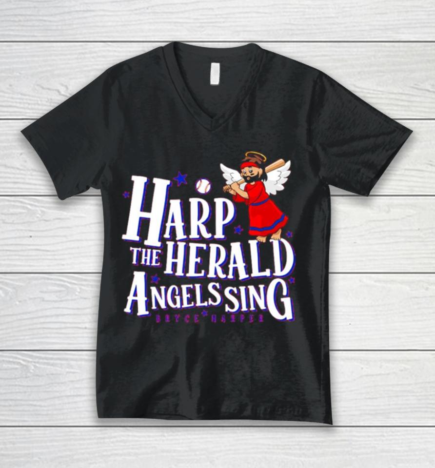 Bryce Harper Harp The Herald Angels Sing Unisex V-Neck T-Shirt