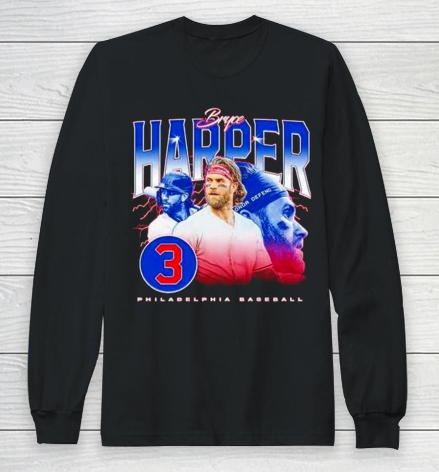 Bryce Harper Philadelphia Phillies Baseball Retro ’90S Long Sleeve T-Shirt