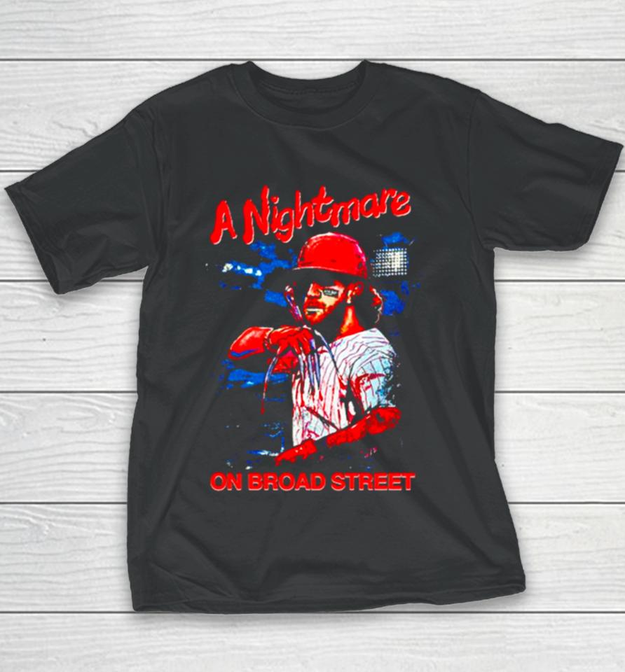 Bryce Harper Phillies A Nightmare On Broad Steet Youth T-Shirt