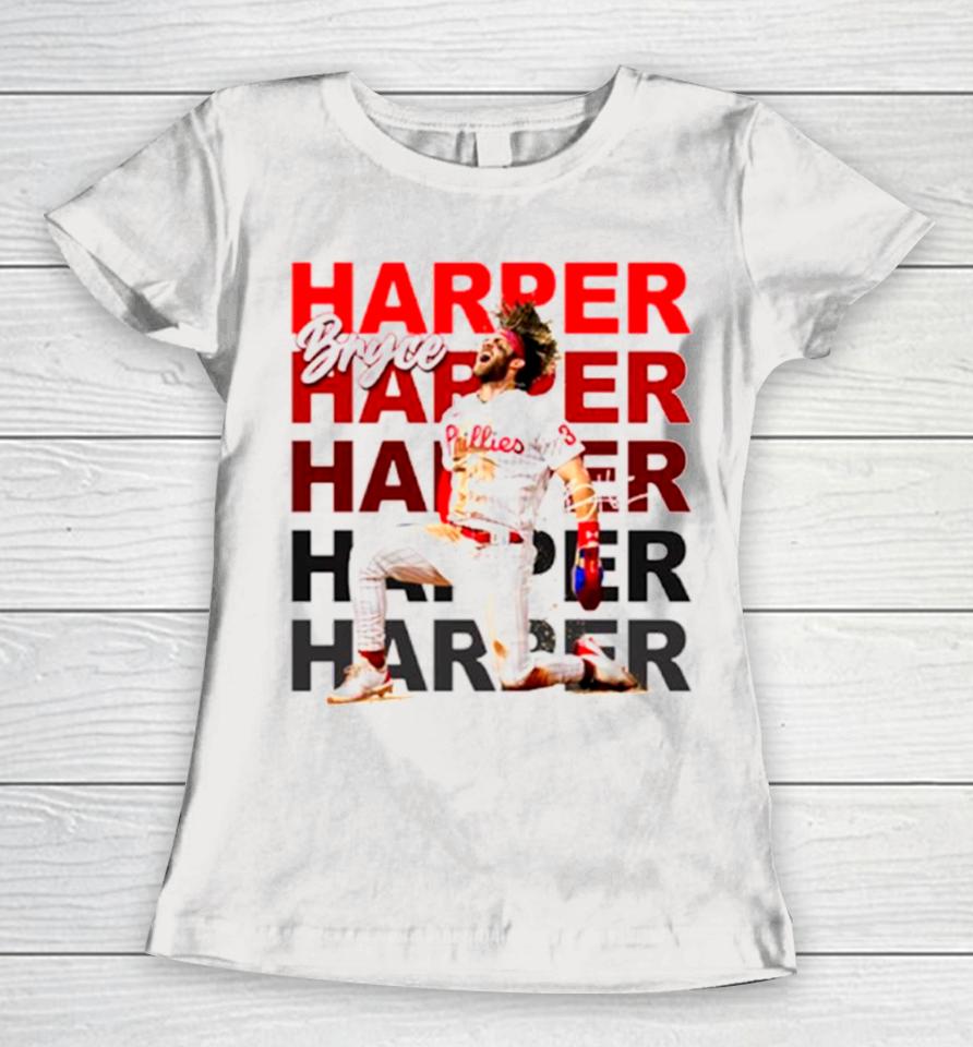 Bryce Harper Phillies Fans Signature Women T-Shirt