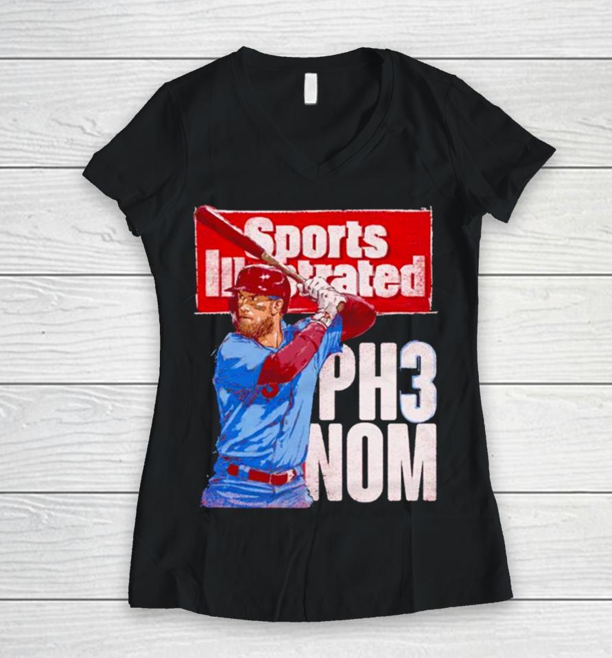 Bryce Harper Sports Illustrated &Amp; Philadelphia Ph3Nom Women V-Neck T-Shirt