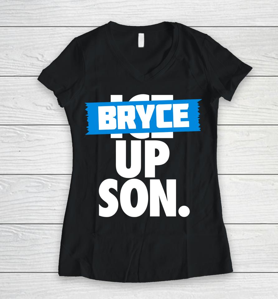 Bryce Up Son Roaring Riot Women V-Neck T-Shirt