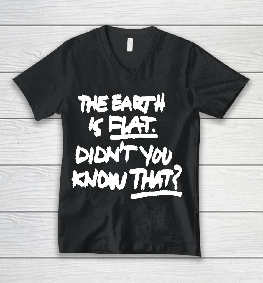 Bts Suga The Earth Is Flat Didn't You Know That Unisex V-Neck T-Shirt