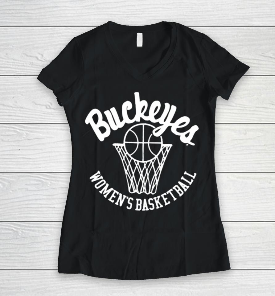 Buckeyes Women’s Basketball Women V-Neck T-Shirt