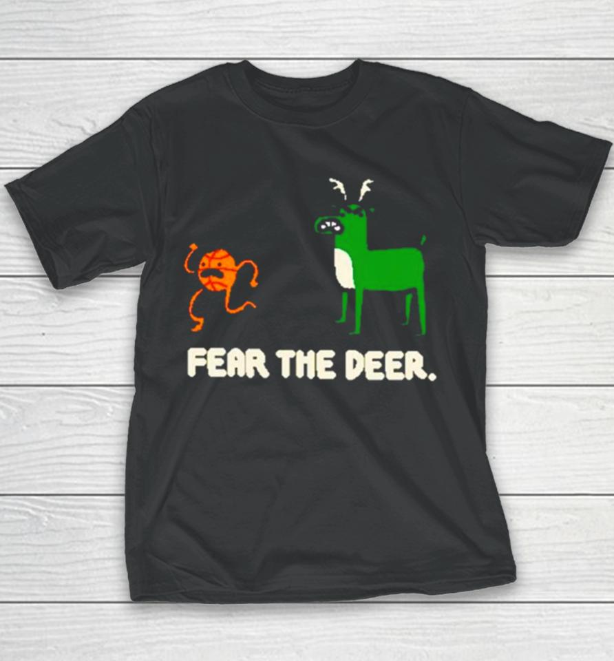 Bucks Basketball 2024 Fear The Deer Youth T-Shirt