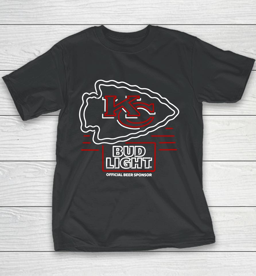 Bud Light Kansas City Chiefs Nfl Led Sign Youth T-Shirt