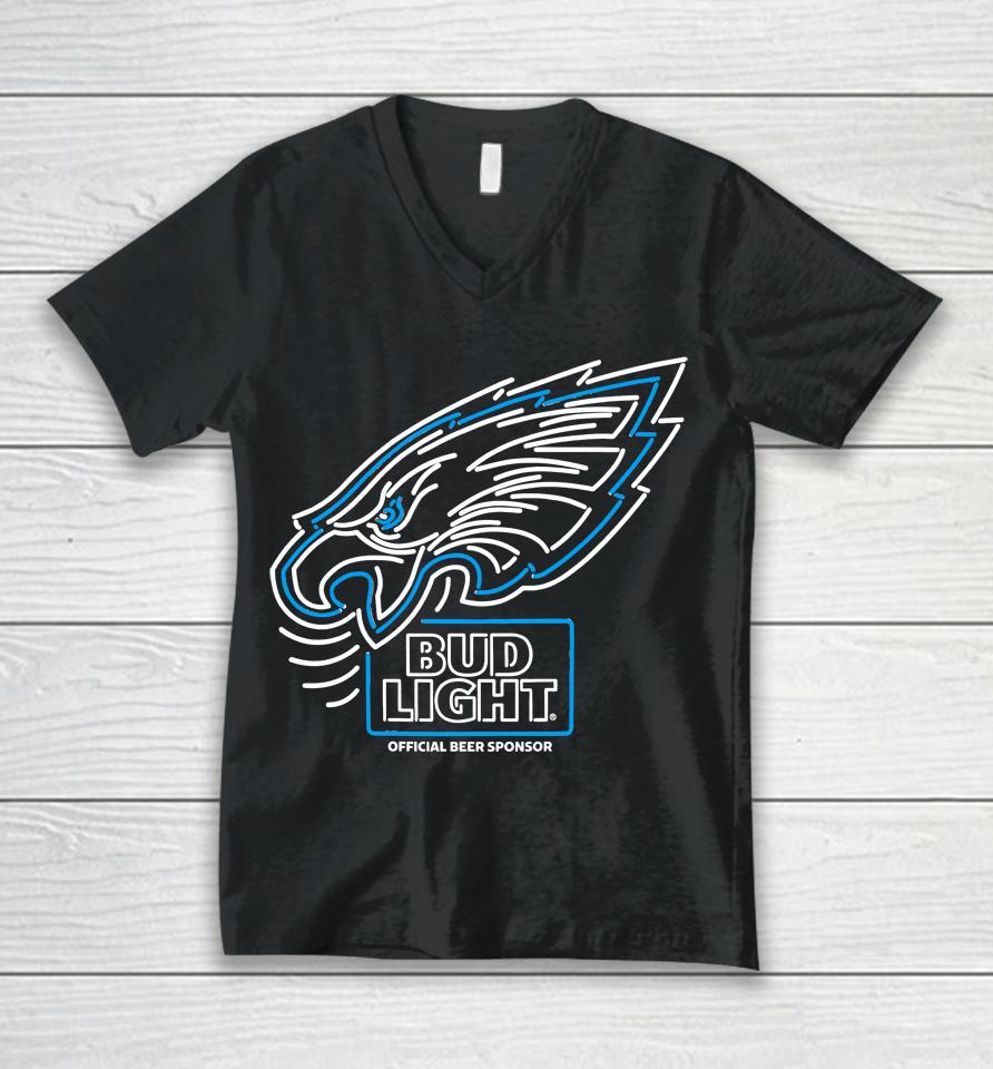 Bud Light Philadelphia Eagles Nfl Led Sign Unisex V-Neck T-Shirt