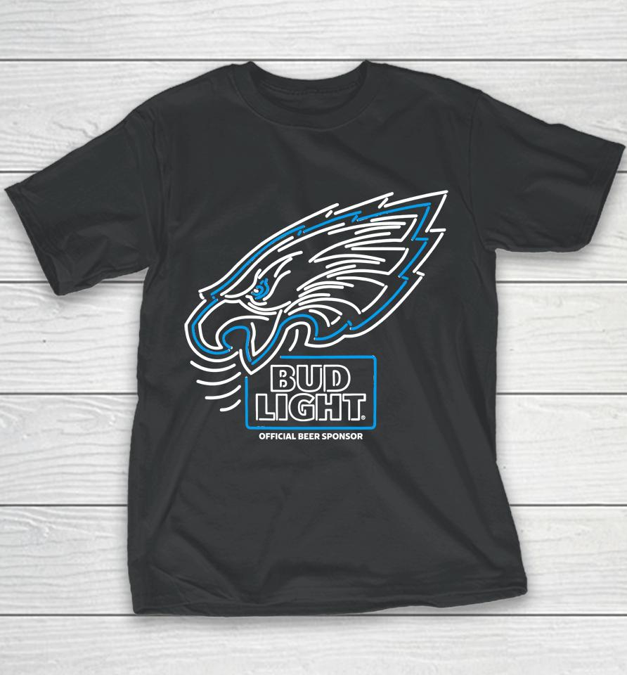 Bud Light Philadelphia Eagles Nfl Led Sign Youth T-Shirt