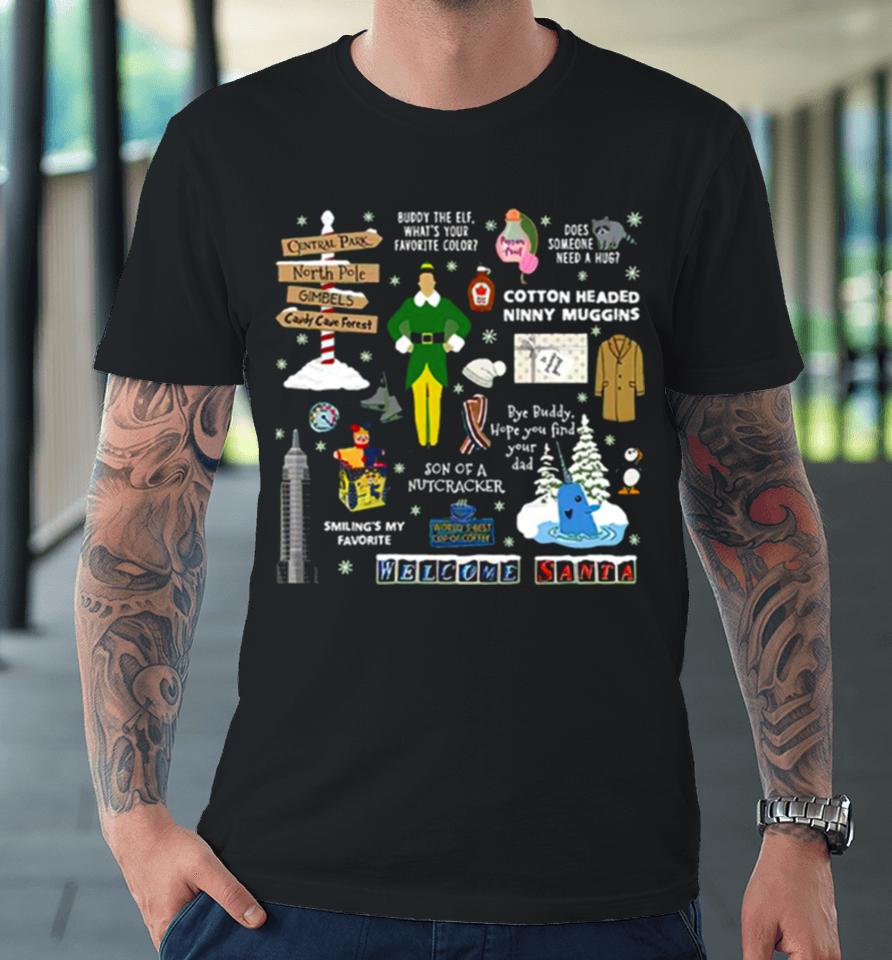 Buddy The Elf Collage Christmas Movie Premium T-Shirt