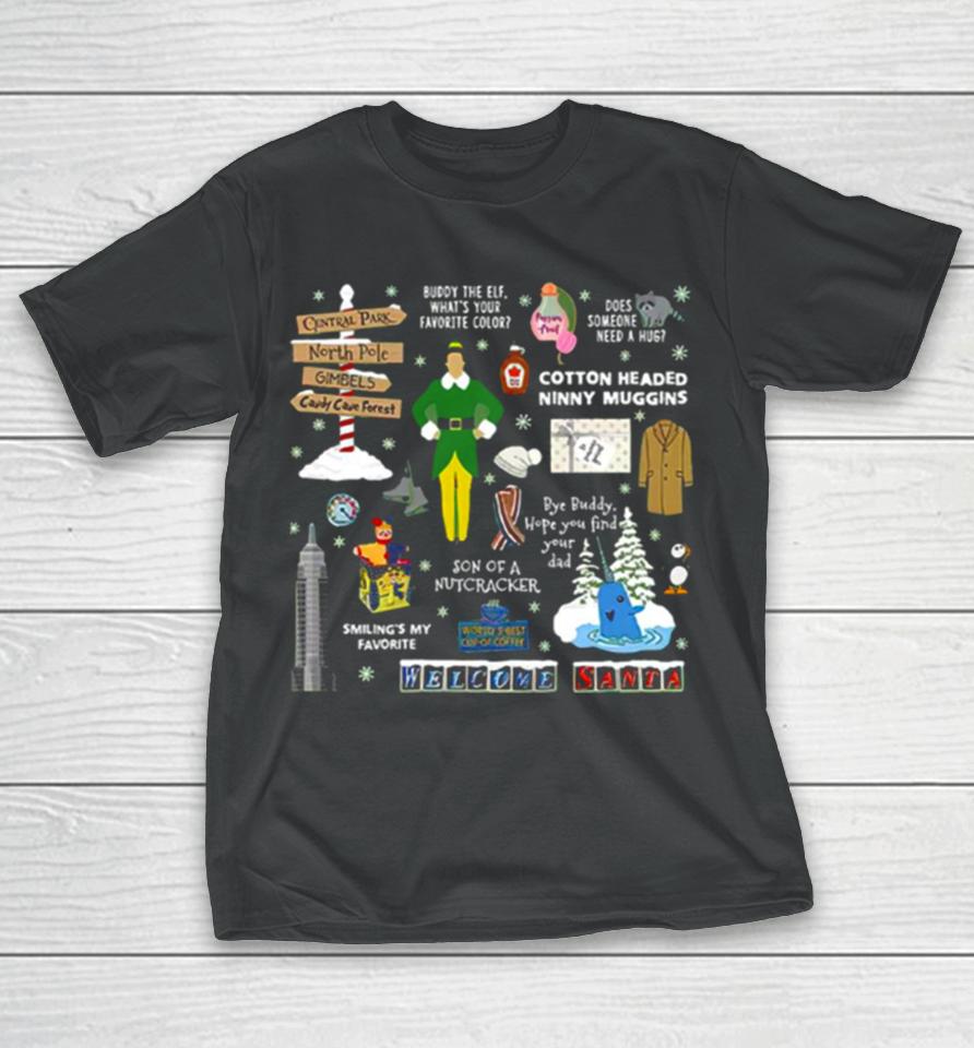 Buddy The Elf Collage Christmas Movie T-Shirt