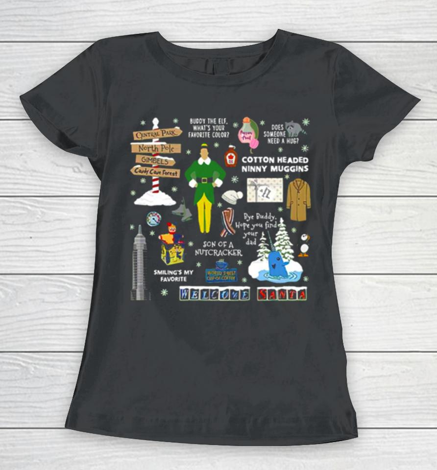 Buddy The Elf Collage Christmas Movie Women T-Shirt