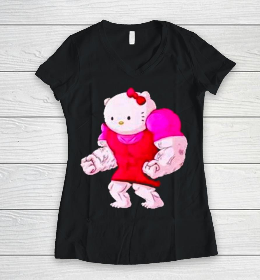 Buff Hello Kitty Gym Women V-Neck T-Shirt