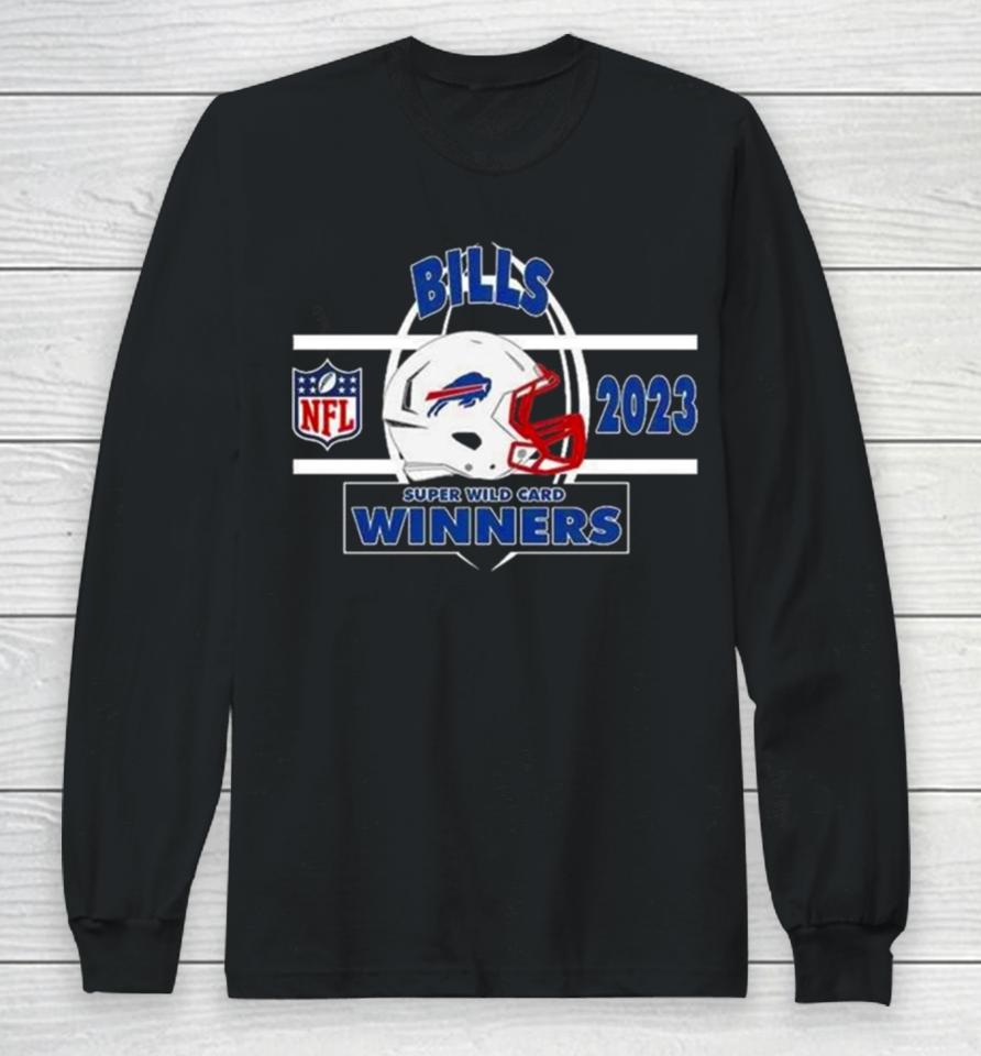 Buffalo Bills Afc Super Wild Card Champions Season 2023 2024 Nfl Divisional Helmet Winners Long Sleeve T-Shirt