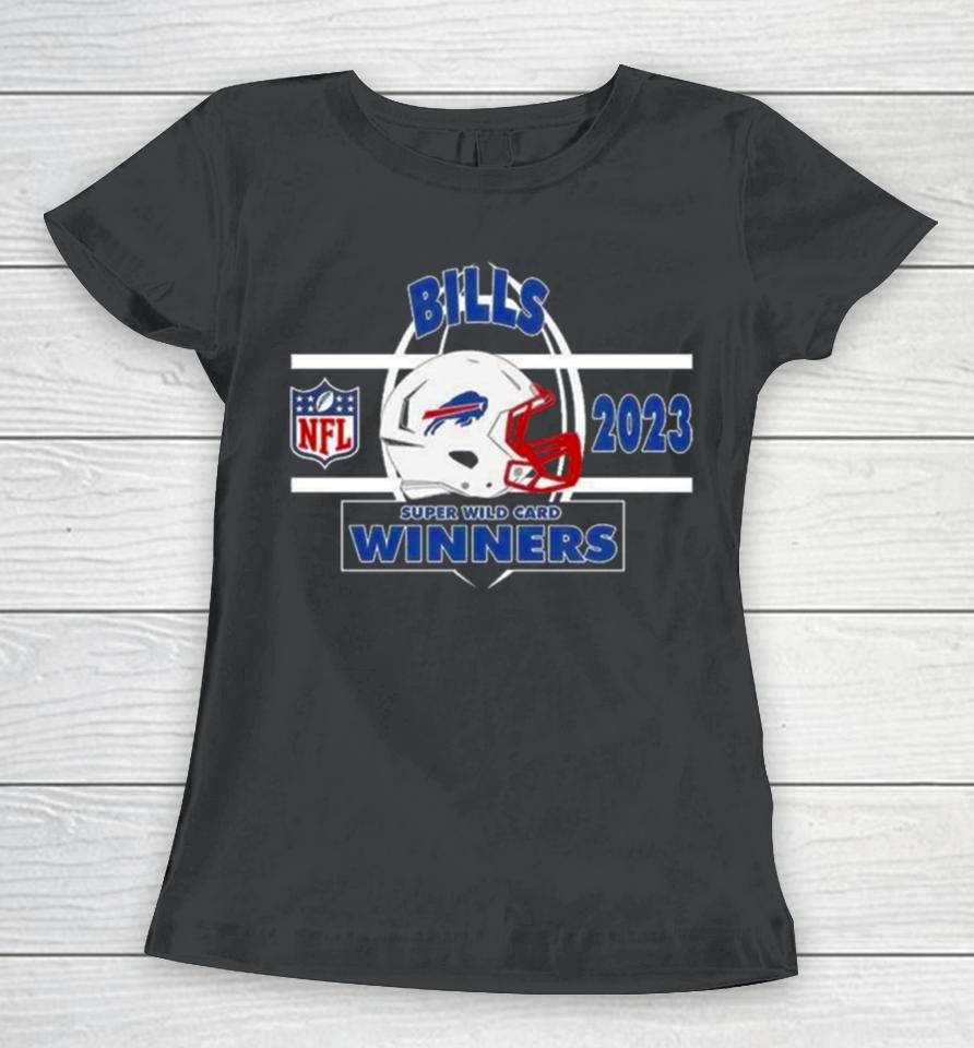 Buffalo Bills Afc Super Wild Card Champions Season 2023 2024 Nfl Divisional Helmet Winners Women T-Shirt