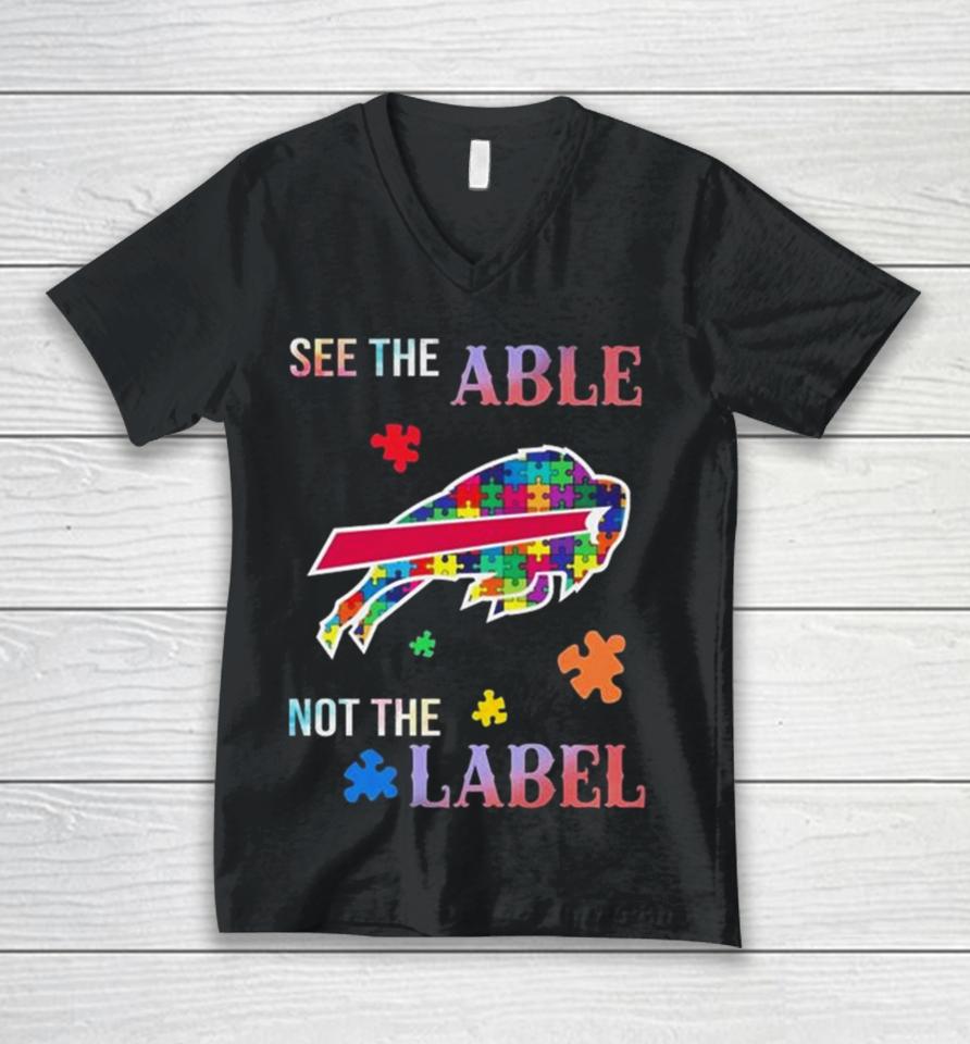 Buffalo Bills Autism Awareness See The Able Not The Label Unisex V-Neck T-Shirt