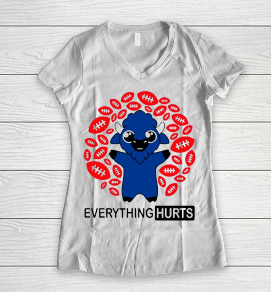 Buffalo Bills Everything Hurts Football Women V-Neck T-Shirt