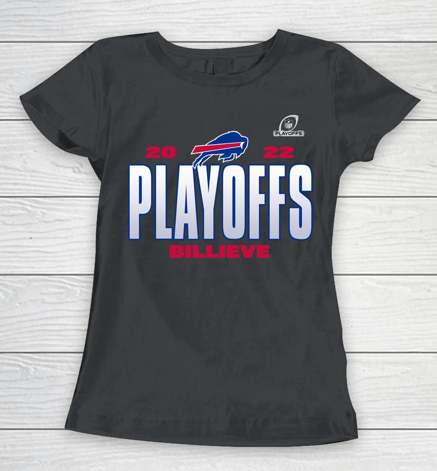 Buffalo Bills Fanatics 2022 Nfl Playoffs Champion Our Time Black Women T-Shirt